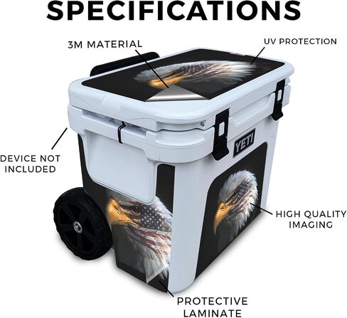 تبريد البشرة المتوافقة مع yeti roadie 32 برودة عجلات - Eagle Eye - Premium 3M Vinyl Wrap Wrap Cover - من السهل تطبيق | مصنوع في الولايات المتحدة الأمريكية من قبل Mayyskins in Saudi Arabia