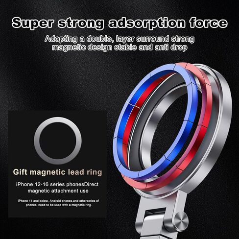 Aluminium Mini Magnetic Phone Tripod for iPhone & MagSafes,Magnetic Tripod for iPhone 16/15/14/13/12 Plus Pro Max Series,1/4" Screw，360° Adjustable Magic Clip Folding Magnetic Phone Stand in Saudi Arabia