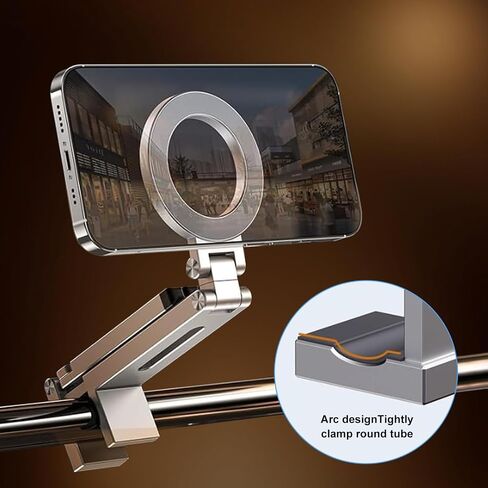 Aluminium Mini Magnetic Phone Tripod for iPhone & MagSafes,Magnetic Tripod for iPhone 16/15/14/13/12 Plus Pro Max Series,1/4" Screw，360° Adjustable Magic Clip Folding Magnetic Phone Stand in Saudi Arabia