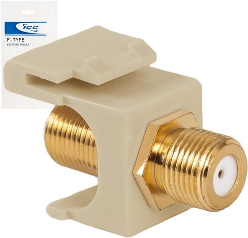 ICC F-Type Keystone Jack ، Jold Plated 2 GHz Coax Jack ، أنثى إلى أنثى ، RG6 RG59 متوافقة in Saudi Arabia