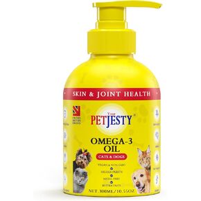 PetJesty Pure Omega 3 Oil for Dogs & Cats 26.39oz - Omega 3 Skin & Coat Support- Liquid Food Supplement for Pets - Vegan pet + DHA for Joint Function, Immune & Heart Health, Non Fish Oil Dog and Cat in Saudi Arabia