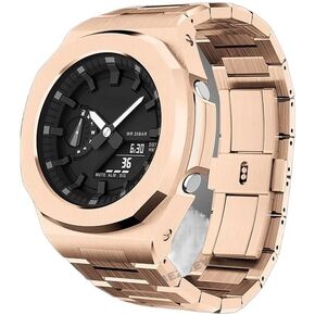 مدي المعادن Casioak لـ GA2100 مجموعة تعديل فاخر لـ GA 2110 MOD KIT Stainsal Steel Case Accessories Metal Strap in Kuwait