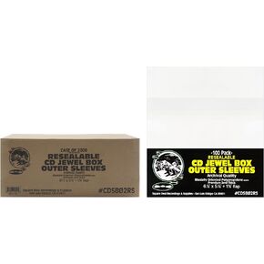 Crystal-Clear Resealable CD Jewel Case Sleeves – 2 mil Archival-Grade Protection with Dust-Proof, Anti-Static and Scratch-Resistant Design for Standard 10.4 mm Cases - 2000 Pack in Kuwait