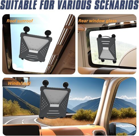 ACOVE Suction Car Cup Mount for Starlink-Mini,2-in-1 Satellite Dish Mounts Protective Silicone Case & Strong Suction Cup Stable Satellite Signal with Hook & Handle for Car Window/RVs/Road Trips,Grey in Kuwait