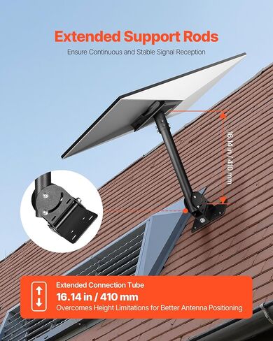 Vevor Starlink RV Ladder Mount ، 360 ° قابلة للتعديل زاوية التثبيت القياسية Gen 3 مجموعة أنابيب ، من الصلب الشاق إضافي محول سلم RV ، متوافق مع Gen3 و V3 ، يسهل التجميع ، الأسود ، الأسود in Saudi Arabia