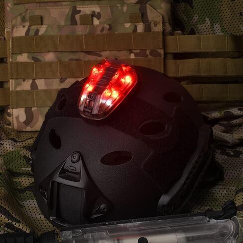 نوبوهيرو خوذة تكتيكية إشارة الضوء اختياري 4 أوضاع مع LED و IR ثابتة على/strobe ، مصباح تعريف البقاء على البقاء على الماء المقاوم للماء للرياضة في الهواء الطلق in Kuwait
