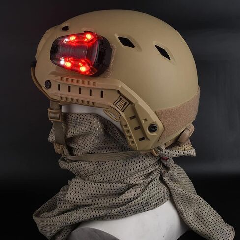 نوبوهيرو خوذة تكتيكية إشارة الضوء اختياري 4 أوضاع مع LED و IR ثابتة على/strobe ، مصباح تعريف البقاء على البقاء على الماء المقاوم للماء للرياضة في الهواء الطلق in Kuwait