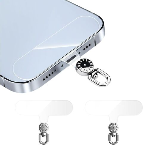 360 Degree Rotatable Clear Transparent TPU Mobile Phone Tether Tabs - Compatible with Lanyards and Mobile Phone Accessories, 2-Pack(TPU-Transparent) in Kuwait