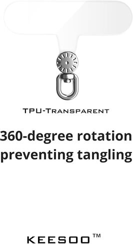 360 Degree Rotatable Clear Transparent TPU Mobile Phone Tether Tabs - Compatible with Lanyards and Mobile Phone Accessories, 2-Pack(TPU-Transparent) in Kuwait