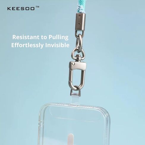 360 Degree Rotatable Clear Transparent TPU Mobile Phone Tether Tabs - Compatible with Lanyards and Mobile Phone Accessories, 2-Pack(TPU-Transparent) in Kuwait
