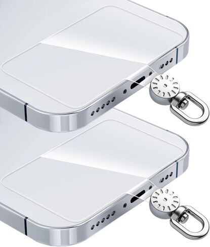 360 Degree Rotatable Clear Transparent TPU Mobile Phone Tether Tabs - Compatible with Lanyards and Mobile Phone Accessories, 2-Pack(TPU-Transparent) in Kuwait