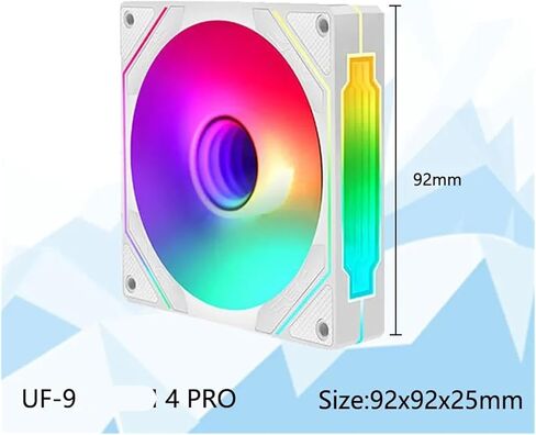 Computer Case Fan 12V 92mm ARGB 4-pin PWM Cooling Fan(BK 1PC) in Saudi Arabia