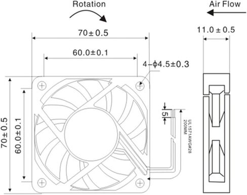 70 * 70 * 10MM DC5V 12V 24V CPUT CPU FAN (24V 3500RPM) in Saudi Arabia