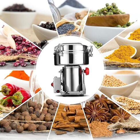 Commercial Machine,Electric Grain Grinder - Commercial Spice Grinder Mill Powder Machine, Dry Feed Mill for Herb Spice Pepper Coffee Corn, for Kitchen Home and Commercial,1000g (1000g) in Saudi Arabia