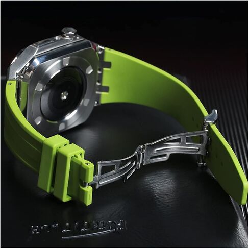 MSLRYGM Strap For Band 44mm 45mm Modification Kit Metal Case+Rubber Silicone Bracelet For iWatch 42MM SE 7 6 5 4 in Saudi Arabia