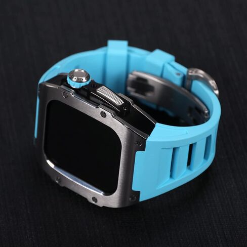 MSLRYGM Lastest Stainless Steel Strap Case for Band 7 45mm Titanium Alloy Case for Iwatch 7 6 5 4 SE 44MM Mod Kit Set in Saudi Arabia