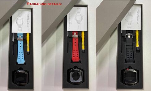 MSLRYGM Luxury case+Strap For band mod kit 7 44mm 45mm Metal Rubber Accessories for iWatch Series 7 6 SE 5 44mm Modification in Saudi Arabia