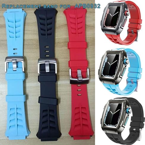 MSLRYGM Luxury case+Strap For band mod kit 7 44mm 45mm Metal Rubber Accessories for iWatch Series 7 6 SE 5 44mm Modification in Saudi Arabia