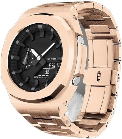 مدي المعادن Casioak لـ GA2100 مجموعة تعديل فاخر لـ GA 2110 MOD KIT Stainsal Steel Case Accessories Metal Strap in Kuwait