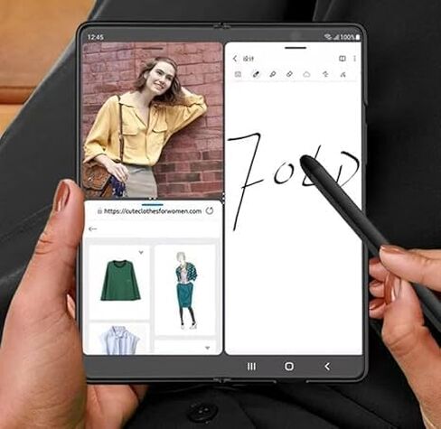 S Pen for Galaxy Z Fold 7 / Fold 6 / Fold 5, Z Fold 7 S Pen, Supporting Both Internal and External Screen (Slim-Black) in Kuwait