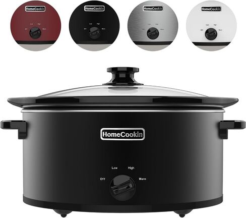 HomeCookin 8 Quart Cooker Slow Programmable ، وأجهزة المطبخ ، والمطبخ المثالي جهاز صغير للعشاء العائلي ، والفولاذ المقاوم للصدأ الأحمر in Kuwait