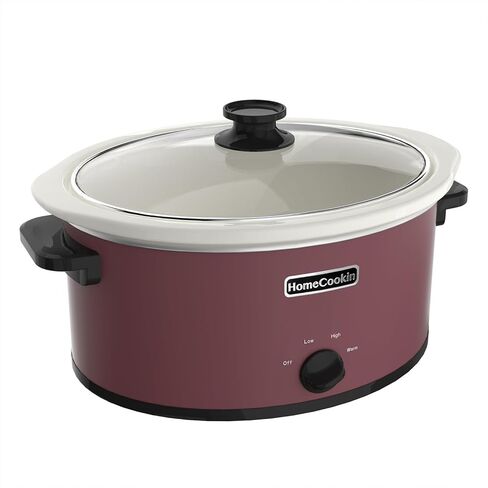 HomeCookin 8 Quart Cooker Slow Programmable ، وأجهزة المطبخ ، والمطبخ المثالي جهاز صغير للعشاء العائلي ، والفولاذ المقاوم للصدأ الأحمر in Kuwait