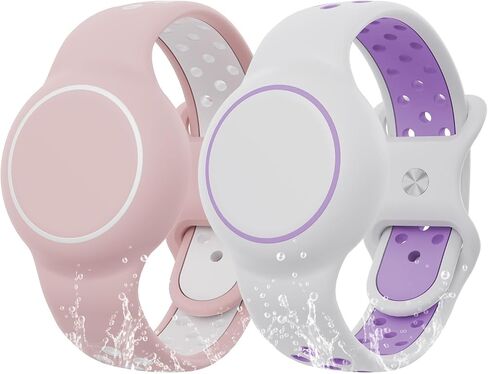 Waterproof Bracelet Compatible with AirTag for Kids (2 Pack), Protective Case GPS Tracker Holder for Child with Full Coverage Hidden Design, Soft Silicone Anti-Lost Wristband Cover for Toddler BBBY in Saudi Arabia