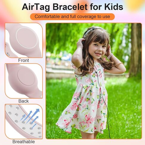 Waterproof Bracelet Compatible with AirTag for Kids (2 Pack), Protective Case GPS Tracker Holder for Child with Full Coverage Hidden Design, Soft Silicone Anti-Lost Wristband Cover for Toddler BBBY in Saudi Arabia