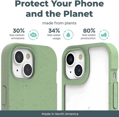 PELA - حالة الهاتف لـ iPhone 15 - غطاء الهاتف الخليوي الواقي - تغطية صديقة للبيئة متوافقة مع iPhone 15 Plus - Clear Black in Kuwait