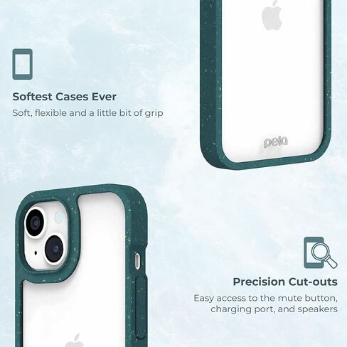 PELA - حالة الهاتف لـ iPhone 15 - غطاء الهاتف الخليوي الواقي - تغطية صديقة للبيئة متوافقة مع iPhone 15 Plus - Clear Black in Kuwait