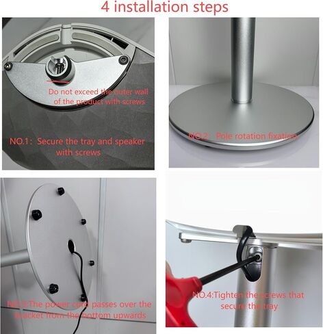 Speaker Floor Stand is Compatible with Bowers&Wilkins Formation Wedge Speakers Made of Aluminum Alloy Material Using Screws to fix The Audio, Hidden Power Cord Design (Black Single) in Saudi Arabia