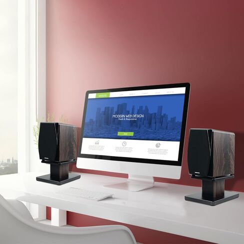 Pair-6 Inch (15CM)-Wood Speaker Stands for Home-Cinema HiFi Desktop and Satellite Speakers Monitor Stands in Kuwait