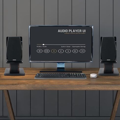 Pair-6 Inch (15CM)-Wood Speaker Stands for Home-Cinema HiFi Desktop and Satellite Speakers Monitor Stands in Kuwait