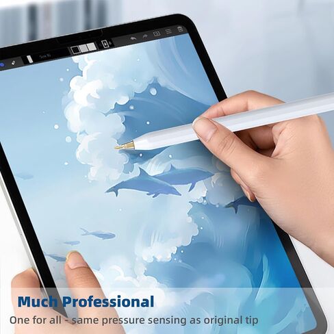 Replacement Tips for Apple Pencil Pro/ 2nd Gen/ 1st Gen/USB C, Upgraded Reboundable Apple Pencil Tips with Case 6 Pack Precise Wear-Resisting ipad Pen Nibs for Painting Work Study in Saudi Arabia