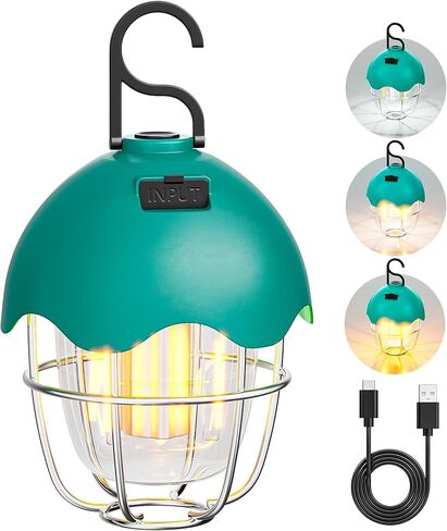 Homy Camping Lantern قابلة لإعادة الشحن مع أوضاع ألوان بدون خطوة و 3 ألوان ، IPX4 مقاومة للمياه ، ضوء معلق LED محمول لضوء الخيمة للتخييم ، المشي لمسافات طويلة ، النزهة ، ضوء الليل in Kuwait