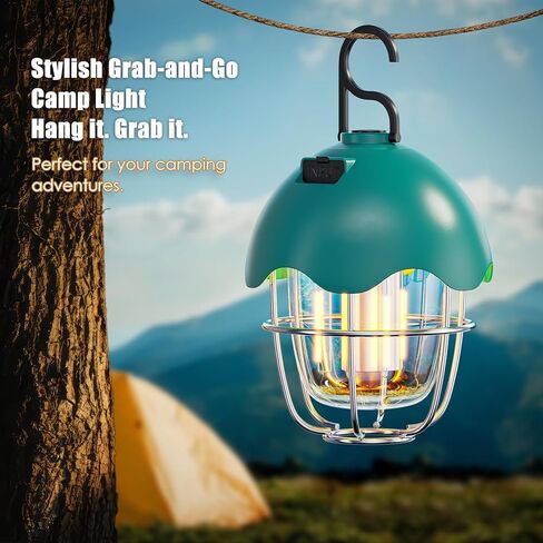Homy Camping Lantern قابلة لإعادة الشحن مع أوضاع ألوان بدون خطوة و 3 ألوان ، IPX4 مقاومة للمياه ، ضوء معلق LED محمول لضوء الخيمة للتخييم ، المشي لمسافات طويلة ، النزهة ، ضوء الليل in Kuwait