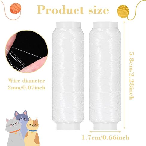 2 PCS Fishing Bait Elastic Thread, Invisible Magic Fishing Line Fishing Bait String 0.2mm 820 FT Per Spool No Knots Required Bait Keeper Stretchy Clear String for Salmon Sturgeon Catfish in Saudi Arabia