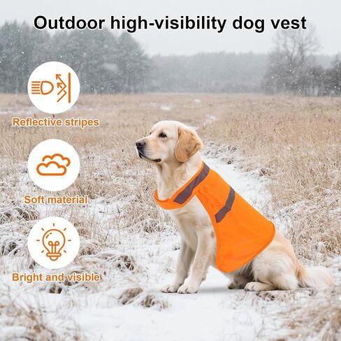 2pcs Dog Hunting Reflective Vests, Medium Size High Visibility Bright Orange Vis Dog Safety Vests Suitable Security Jacket for Outdoor Training Jogging Hunting Activities in Saudi Arabia