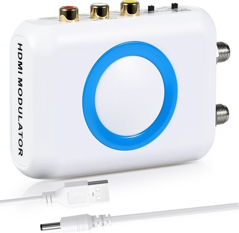 HDMI إلى محول RCA RF Coxaxial ، HDMI إلى VHF RF Modulator Adapter إلى AV Converter W/F أنثى/هوائي داخل/خارج Fire TV Stick Roku Maming Cable Cable Box HD Digital Video Pal NTSC TV in Kuwait