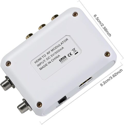 HDMI إلى محول RCA RF Coxaxial ، HDMI إلى VHF RF Modulator Adapter إلى AV Converter W/F أنثى/هوائي داخل/خارج Fire TV Stick Roku Maming Cable Cable Box HD Digital Video Pal NTSC TV in Kuwait