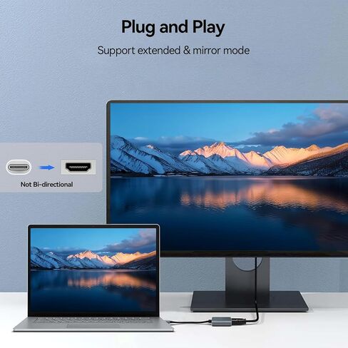 يركز USB C إلى محول HDMI 4K Thunderbolt 3/4 متوافق - وضع DP ALT مطلوب لـ MacBook/Surface/Galaxy in Kuwait