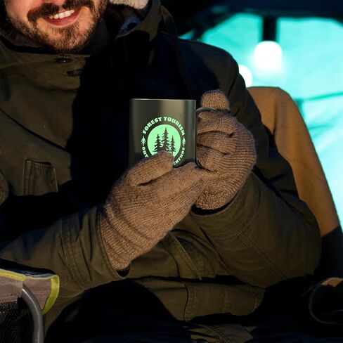 Glow-in-The-Dark Stainless Steel Camping Mug with Carabiner Handle | Double-Wall Vacuum Insulated, Compact & Lightweight 9.5oz Cup for Hiking, Backpacking in Saudi Arabia