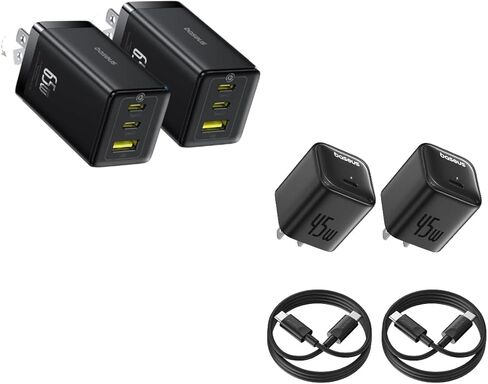 Baseus 2 Pack 65W +2 Pack 45W USB C Charger Block+2 USB C Cable in Kuwait