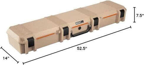 Pelican V770 Vault Single Scoped Rifle Case, Tan. Vault Multi-Purpose Hard Case with Foam - Tripod, Equipment, Electronics Gear, Instrument, and More, Tan in Saudi Arabia