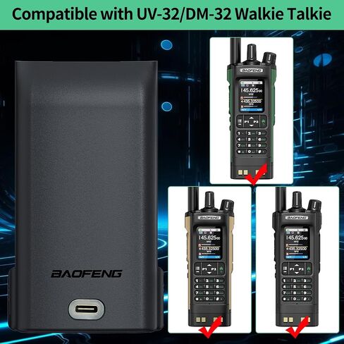 BAOFENG UV-32 Radio Battery 2500mAh USB-C Charging Rechargeable Battery Compatible with UV-32 DM-32 Walkie Talkie High Capacity with Type-C Charging Cable,2Pack in Saudi Arabia