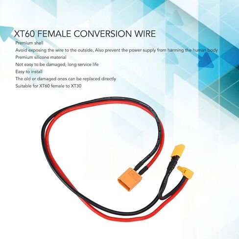 تكييف الأسلاك AWM14 Silicone Fireproof XT60 أنثى إلى XT30 90 درجة سلك التحويل للتكيف للشاحن in Saudi Arabia
