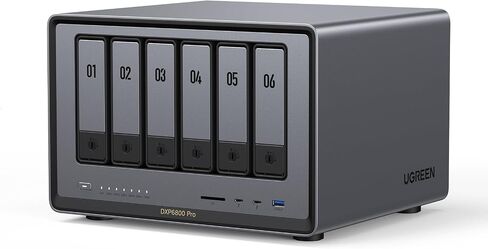 UGREEN NASync DXP6800 Pro 6-Bay Desktop NAS Bundle with 6.6FT 8K HDMI Cable Certified in Saudi Arabia