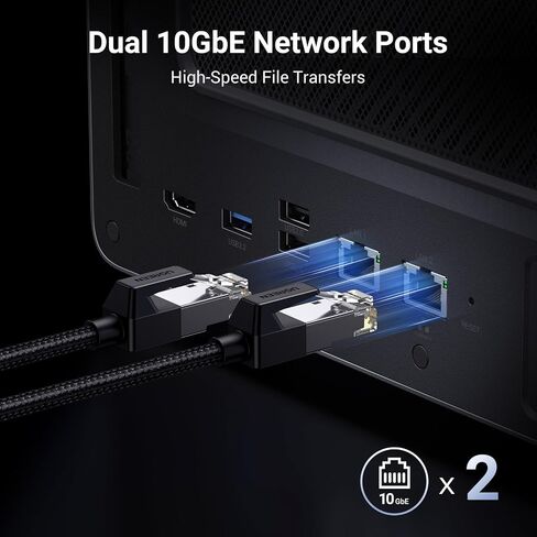 UGREEN NASync DXP6800 Pro 6-Bay Desktop NAS Bundle with 6.6FT 8K HDMI Cable Certified in Saudi Arabia