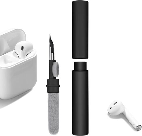 1PC 3 in 1 Multi-Function Cleaning Pen for Airpods with Soft Brush Flocking Sponge for Bluetooth Headset, Charging Box, Mobile Phone, Earbud Earphones Case Cleaning Tools, White in Saudi Arabia