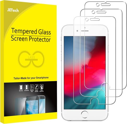 JETech 3-Pack Screen Protector for iPhone SE 3/2 (2022/2020 Edition), iPhone 8, iPhone 7, iPhone 6s, and iPhone 6, Tempered Glass Film, 4.7-Inch in Saudi Arabia